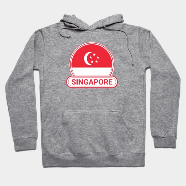 Singapore Country Badge - Singapore Flag Hoodie by Yesteeyear